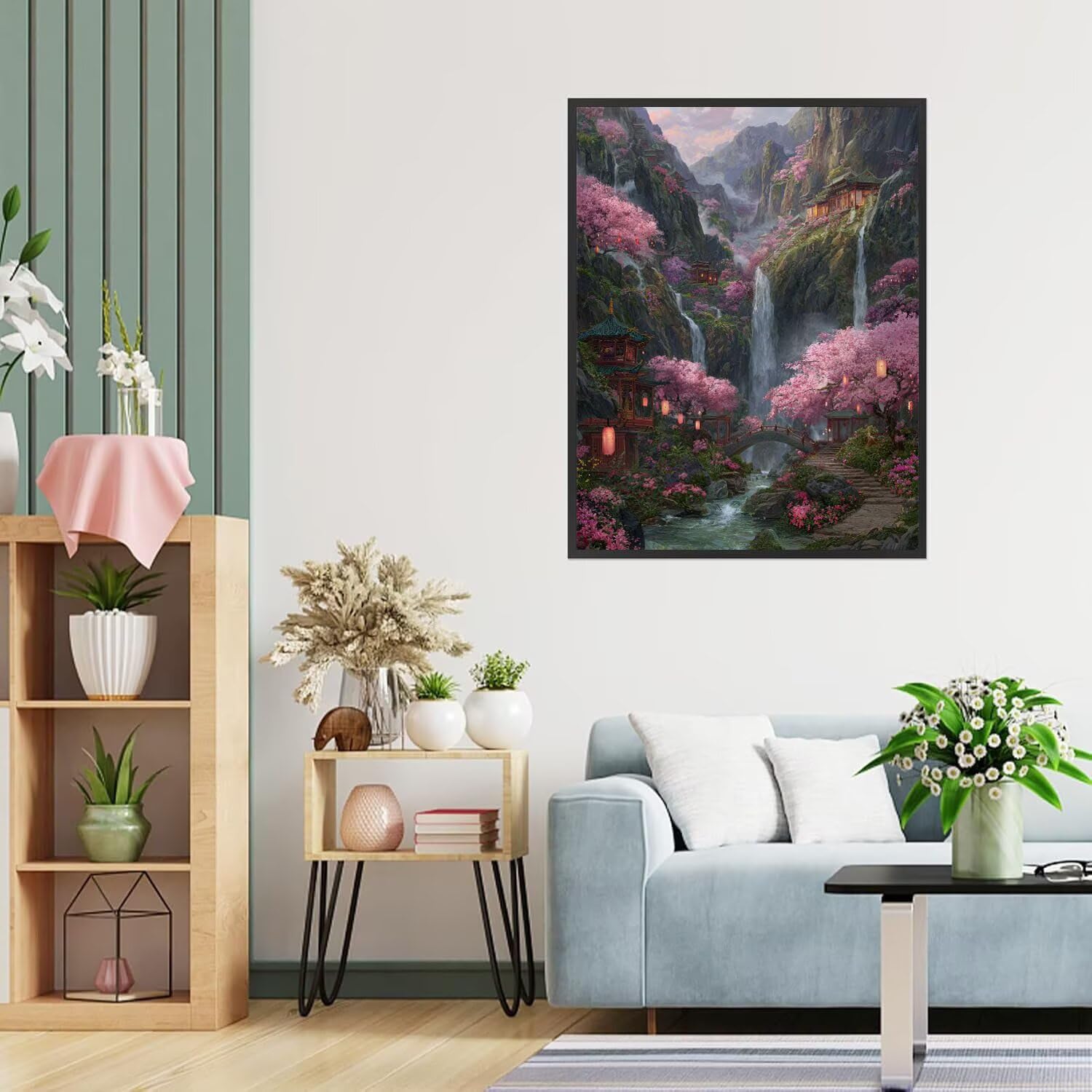 Dipingere con i Numeri Adulti Foreste, Cascate Dipingere con i Numeri Bambini DIY Kit, Set Premium con Pennelli, Decorazione Casa & Creativo Regalo, Attività di Tempo libero 90x120cm z-370