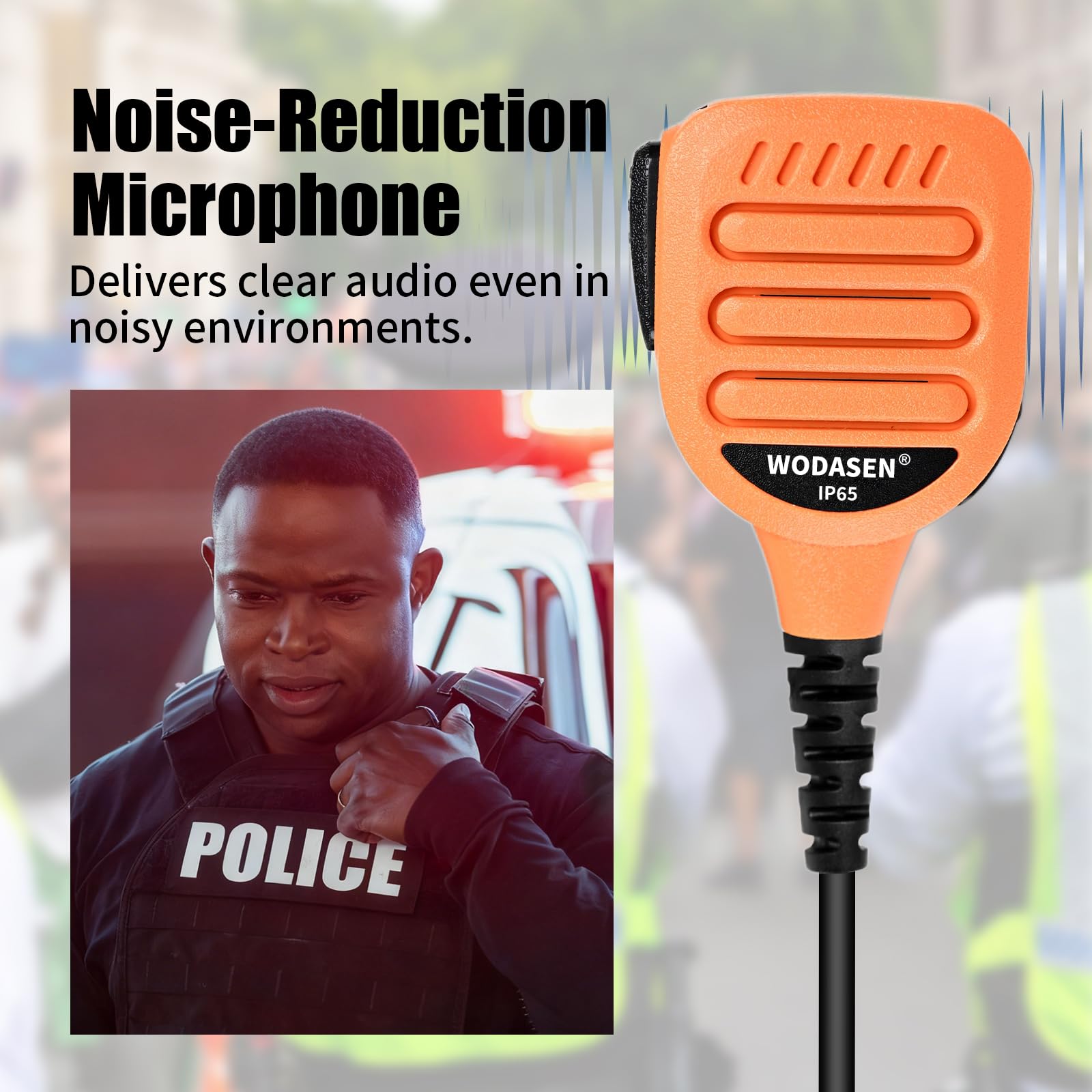WODASEN Micrófono de hombro de mano Walkie Talkie de 3,5 mm con altavoz de 1 pin para Yaesu Vertex VX-6 VX-6R VX-7 VX-7R FT-60R FT-65R FT5DR FT-3DR FT-70DR VX-170 EVX-S24 Radio Horizon estándar (128
