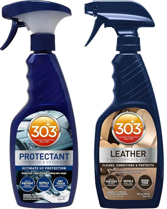 Kit 303 Products Protetor Automotivo e Cuidados para Couro 473 mL, 2 frascos