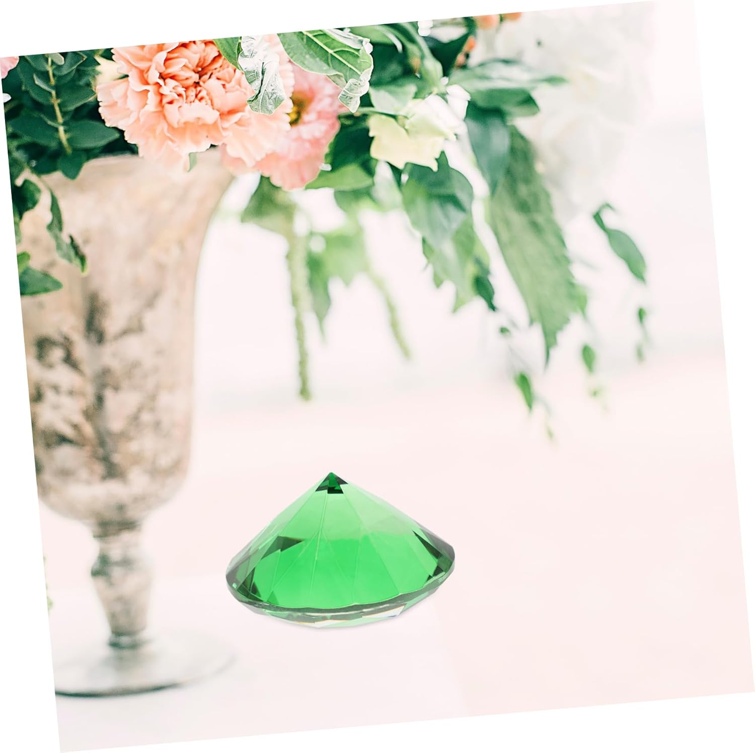 ARTIBETTER Green Artificial Crystal Diamond Ornament for Wedding and Home Decor Decorative Fake Diamond for Bridal Shower and Party Centerpieces