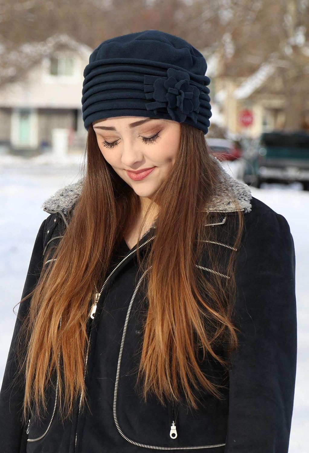 Hats Scarves & More Womens Fleece Beanie Hat Chemo Headwear Cancer Cap Ladies Head Covering Lauren - Image 6