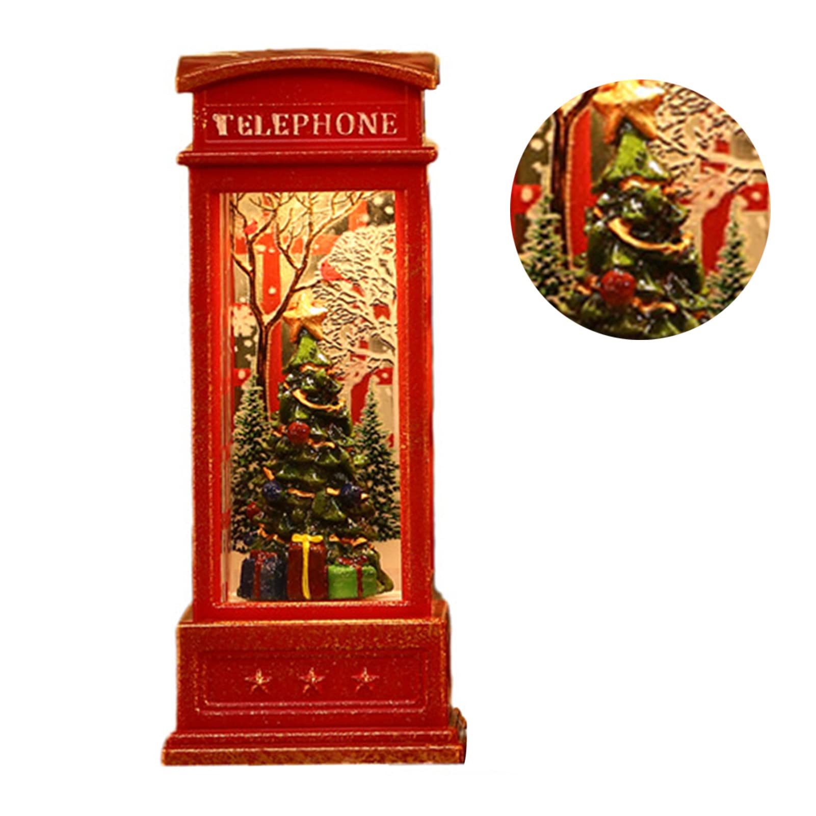 Amazon.co.jp: クリスマスオーナメント、電話ボックスデザインのLR44