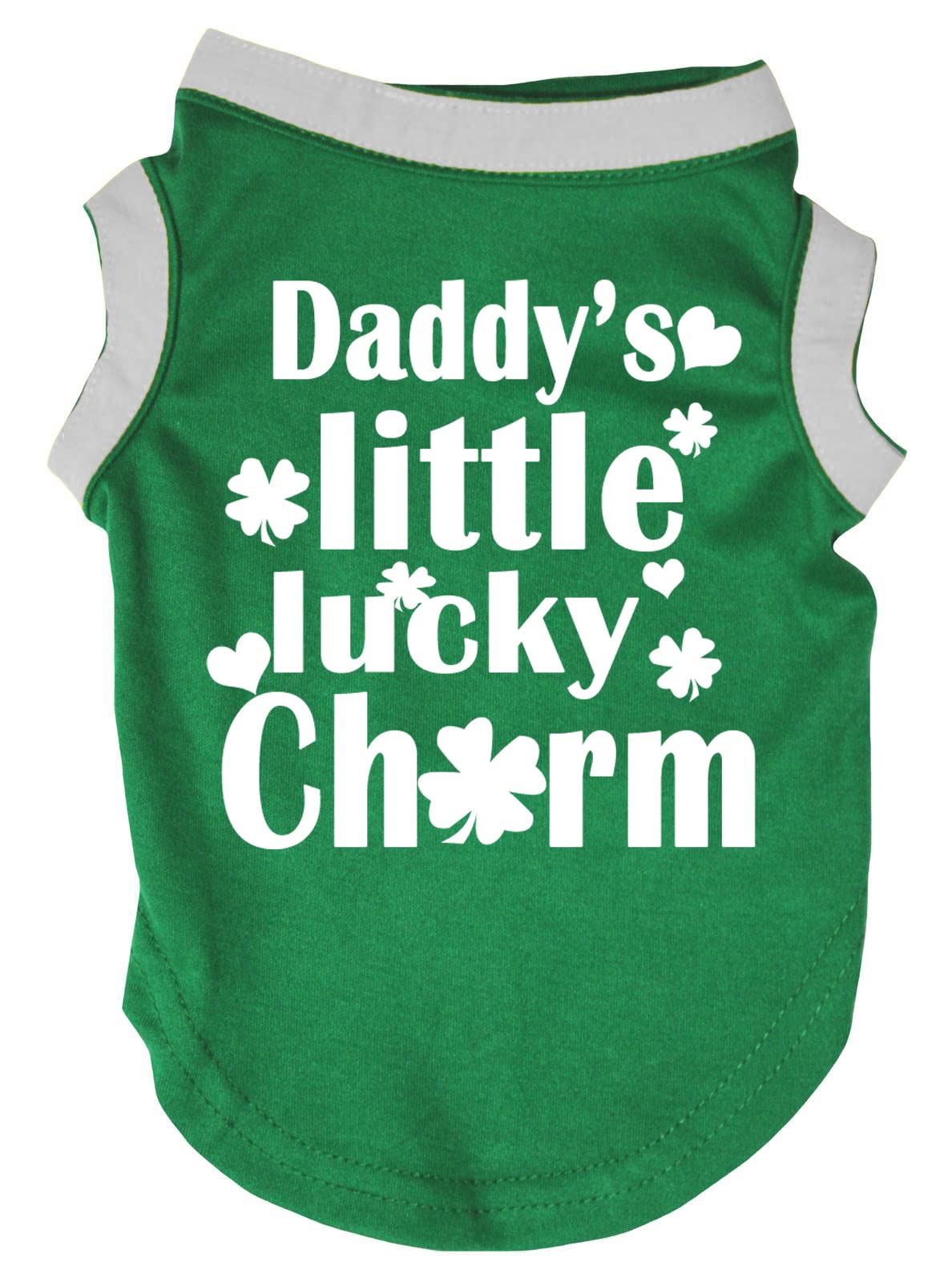 Chemise pour chien porte-bonheur verte et blanche taille L pour votre compagnon