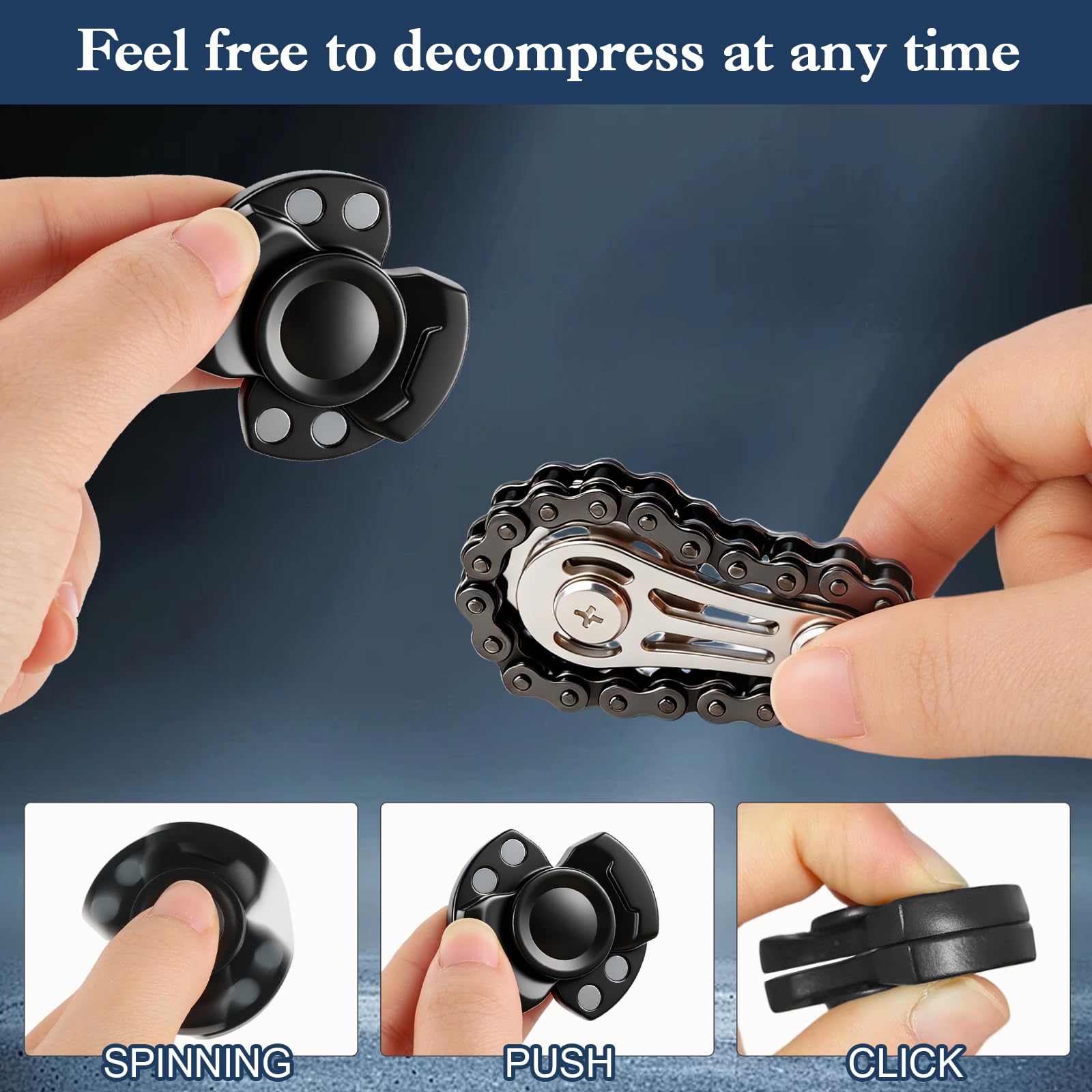 10 pezzi Fidget Toys Adulti e Teen EDC Ufficio Scrivania Giocattolo Stress Relief Articoli Sensoriali per Autismo ADHD Ansia Calza Stuffers per Adolescenti Adulti Uomini Regalo