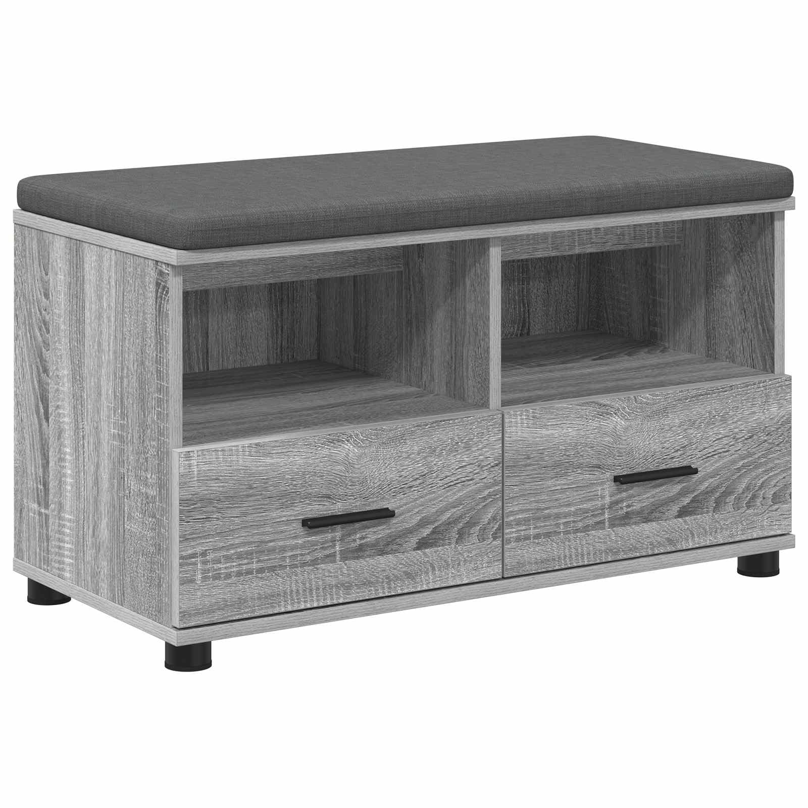 Banc à chaussures avec tiroirs et assise rembourrée pour entrée moderne