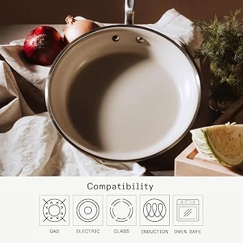 Made In Cookware - 10 Ceramic Non Stick Frying Pan (Discontinued CeramiClad 1.0) - 5-Ply Stainless Clad with Stay-Cool Handle - Professional Cookware - Crafted in USA - Induction Compatible