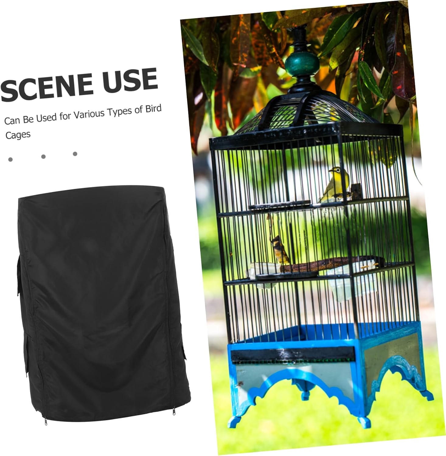 VANZACK Bird Cage Cover Durable Polyester Sun Blocking Protector for Better Sleep Easy to Use and for Parrots and Birds Pet Cage Accessory