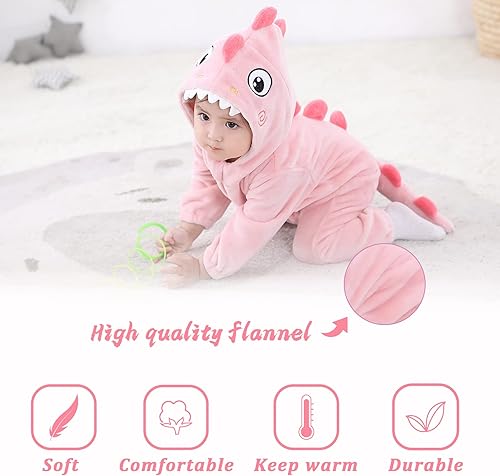 Miniatura 32 de TONWHAR Baby Boy's Girl's Animal Bodysuit Infant And Toddler's Romper Jumpsuit Halloween Costume Partywear Mono marrón