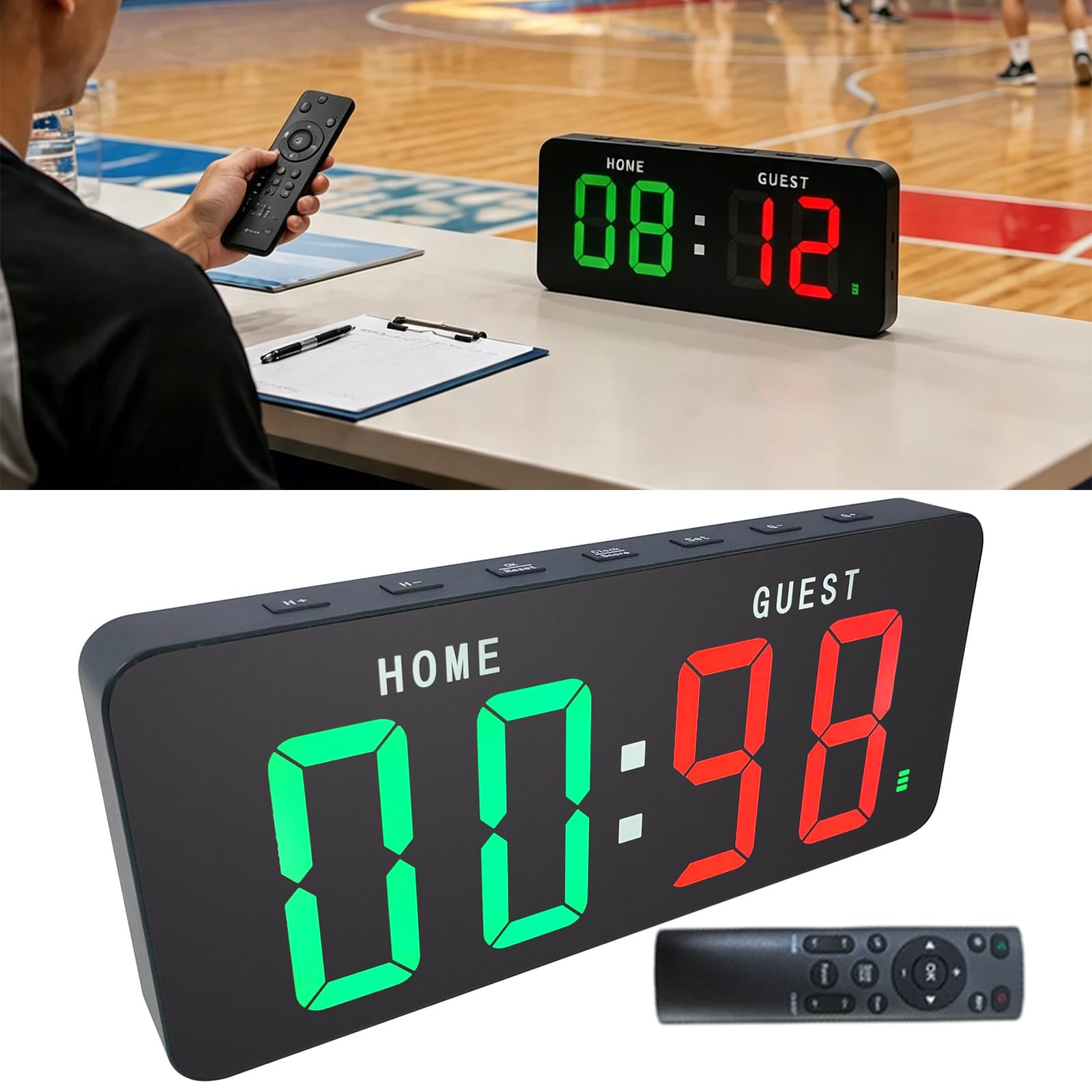 Reloj de puntuación digital, marcador recargable, control
