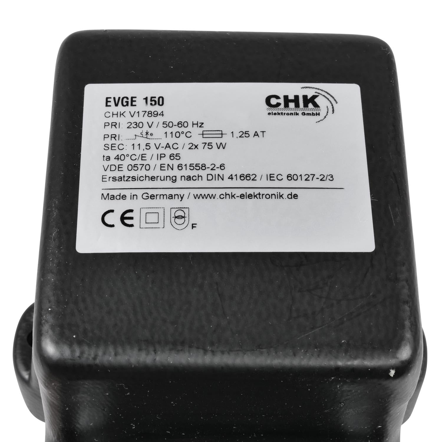 Sicherheitstrafo 150 Watt V17405 - Trenn-Transformator für Schwimmbadleuchten - Made in Germany - VDE 0570-2-4 & EN 60598-2-18 zertifiziert - IP65 Schutz - Kurzschluss- & Überlastschutz
