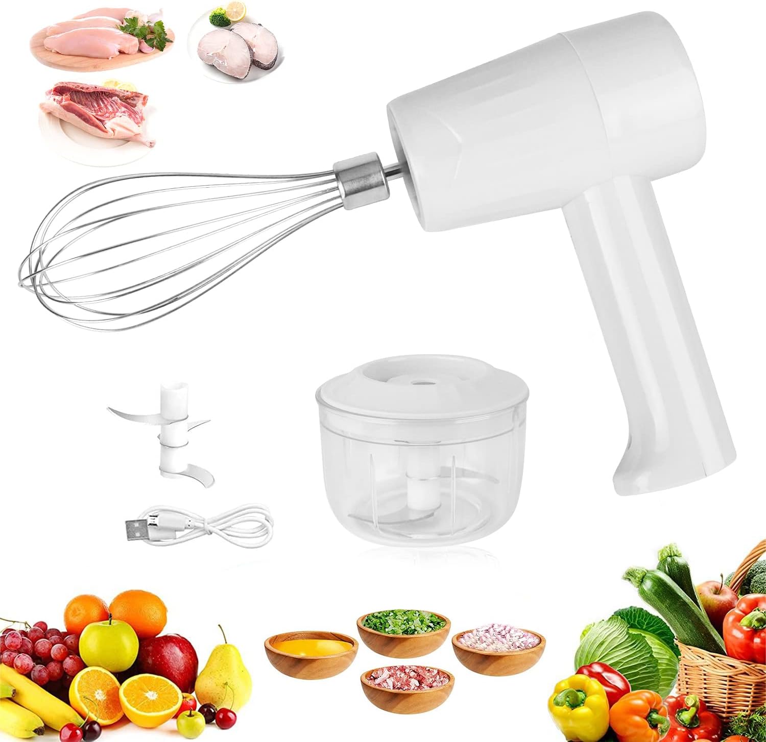 Electric Garlic Chopper,Cordless Hand Mixer Electric,Food