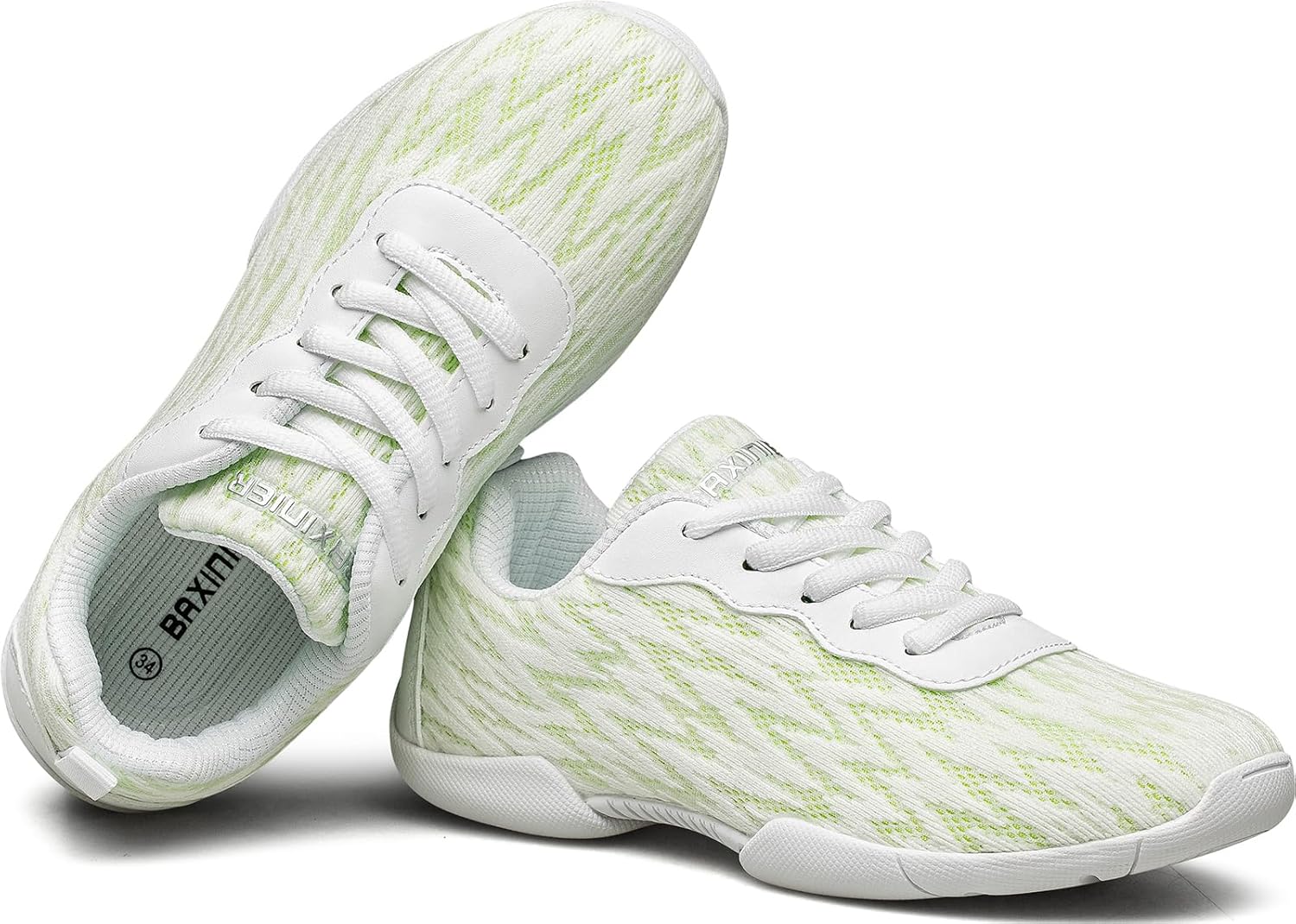 BAXINIER Girls Tennis Shoes Lightweight Lace-Up Kids Sneakers for Cheerleading, Running, Walking (Little Kid/Big Kid)