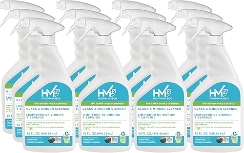 Highmark® Limpiador de vidrio y espejo ECO, 32 onzas, caja de 12 botellas