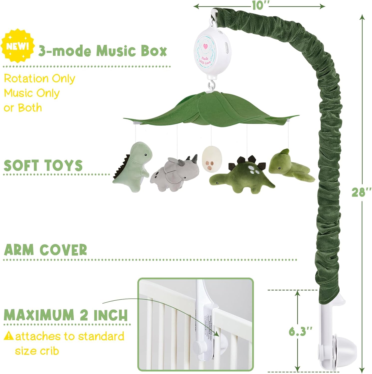 Dinosaur Baby Crib Mobile + Baby Toys 6-12 Months Mystery Soft Box