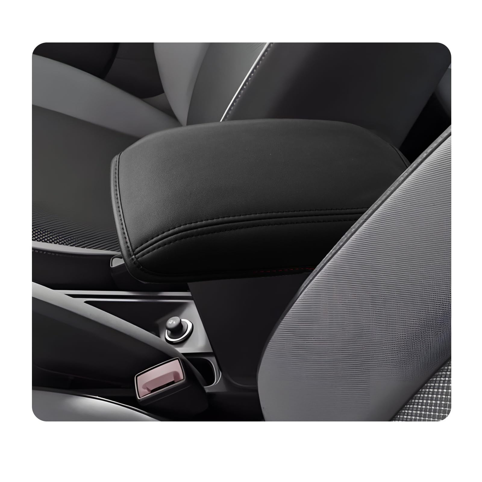 LUWU Dopasowany do Skoda Kamiq 2019-2024 2025, Pokrowiec na podłokietnik Kamiq, Rok produkcji od 2019-, Suzuki Vitara LY, Pokrowiec na podłokietnik konsoli środkowej, skóra, Osłona Kamiq, Akcesoria