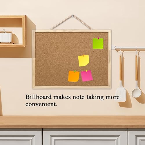 Miniatura 5 de Tablero de anuncios de tablón de corcho tableros de pines de 157 x 12 pulgadas para paredes marco de acabado de madera de roble tablero de corcho