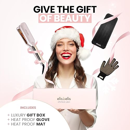Miniatura 4 de ELLA BELLA Plancha de titanio para el cabello (con infrarrojos)  Plancha alisadora profesional  Pantalla digital para controlar con precisión la