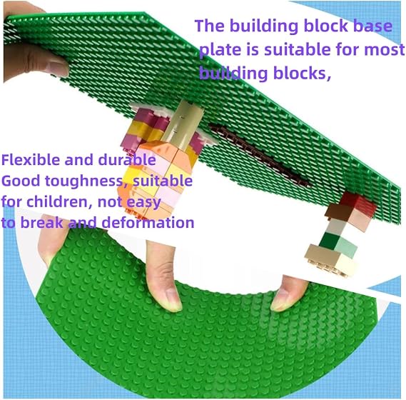 10 Plate Set Building Plates Compatible with Most Brands Classic Building Blocks Base Plates 25.5 x 12.5 cm with 16 x 32 Nubs Multicoloured (Sand Grey Green Blue Cream 25.5 x 12.5 cm)