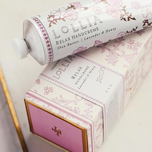 Vista 27 de LOLLIA Handcreme, 4 onzas de crema de manos perfumada Wish para mujeres, loción hidratante de manos para manos secas, manteca de karité y manteca
