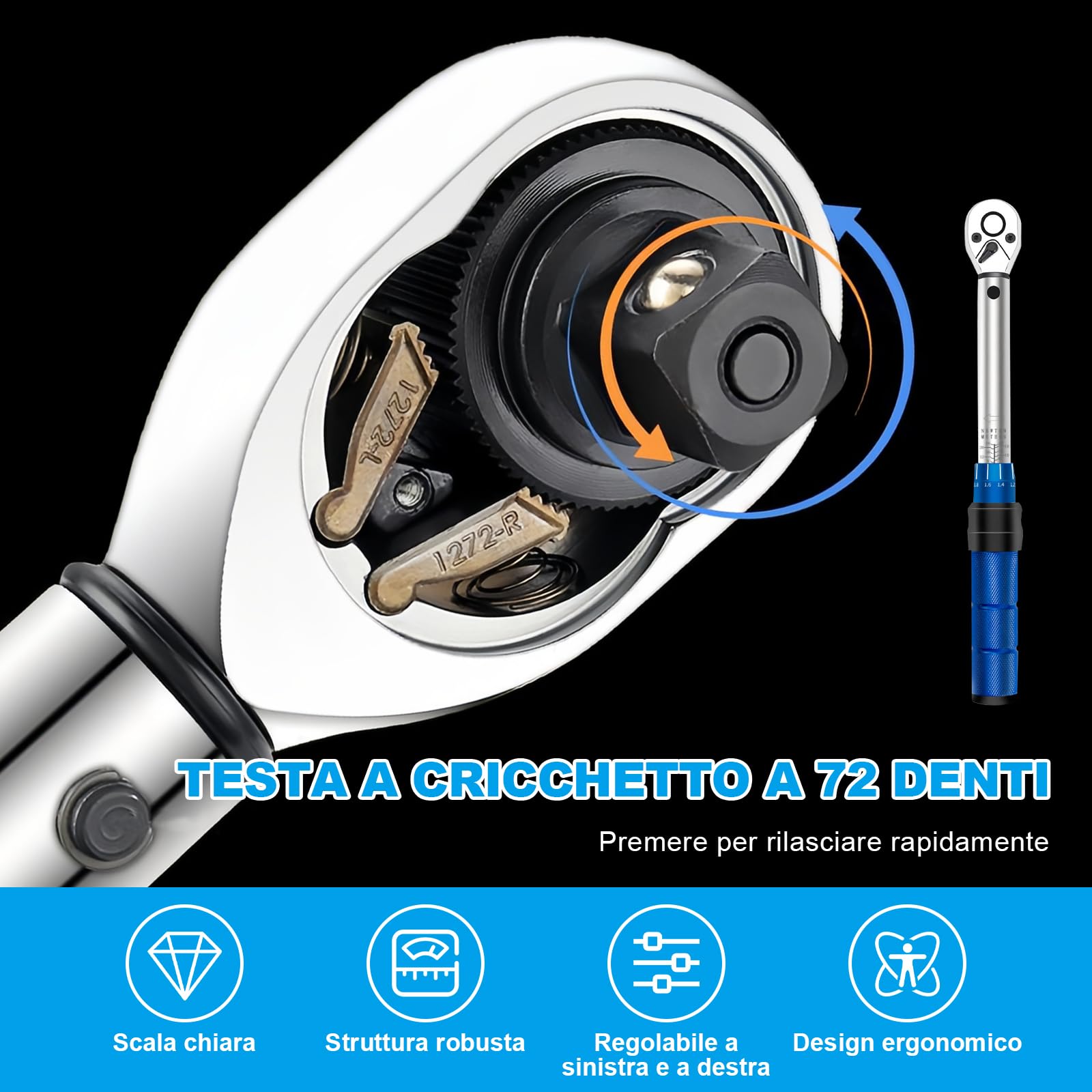 15 Pezzi Chiave Dinamometrica 1/4", Precisione ±3%, 2-24 Nm Chiave Dinamometrica Bici, Dinamometrica Set con Punte e Asta di 100mm Prolunga, per Bicicletta, Moto