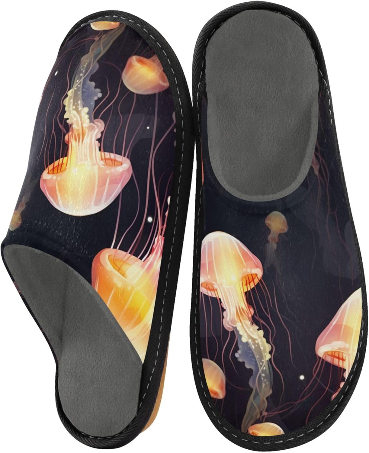 Jellyfish House Slippers – Cozy Fuzzy Slippers for Guests, Washable & Disposable, Perfect for Shoeless Home, Spa & Hotel Use A110441