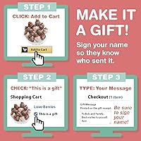 Vista 6 de A Gift Inside 18 Berry Bites de Fresas Cubiertas de Chocolate con Leche, Amargo y Blanco (Tamaño Divertido)