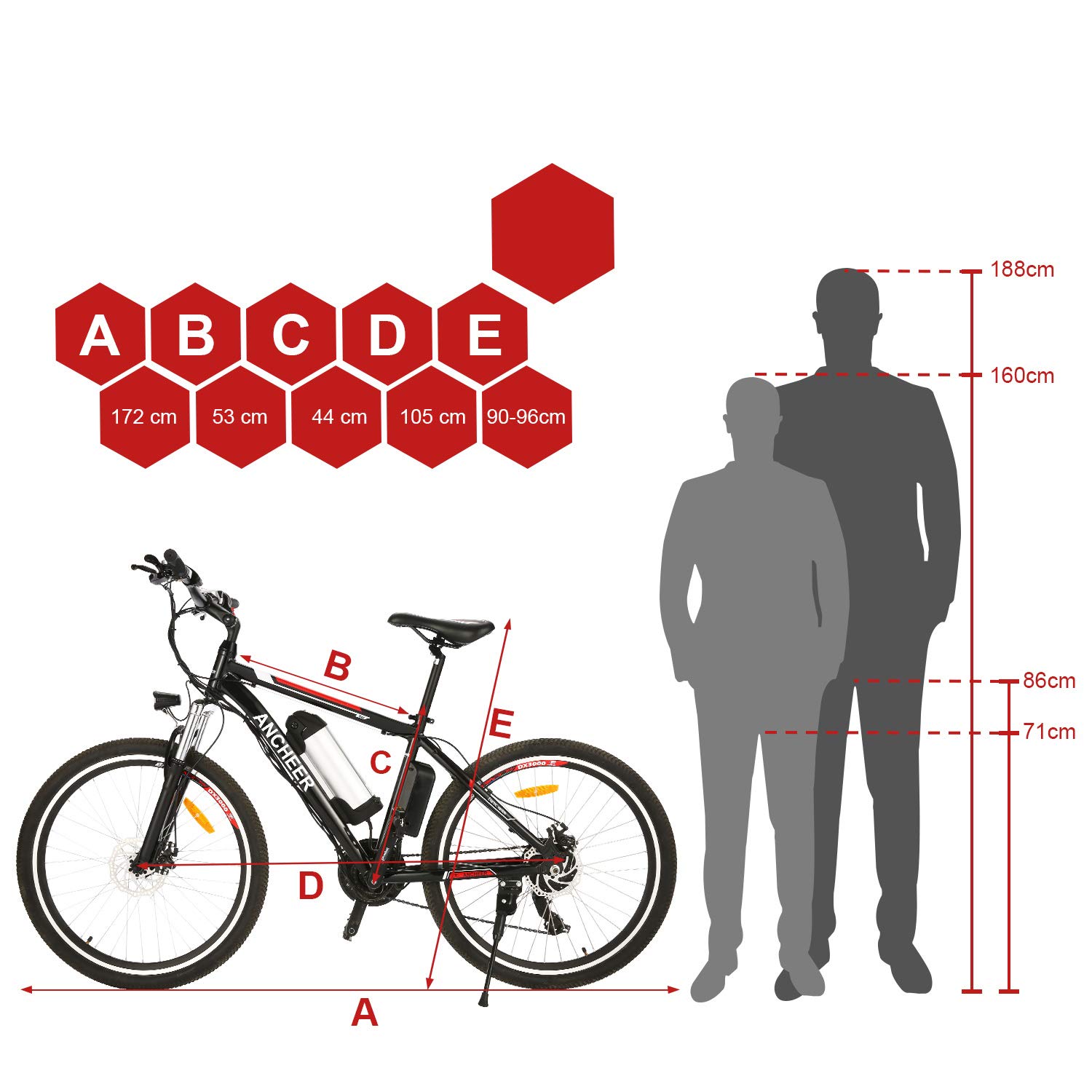 ANCHEER Electric Mountain Bike for Adult, 26 inch Electric Bikes for