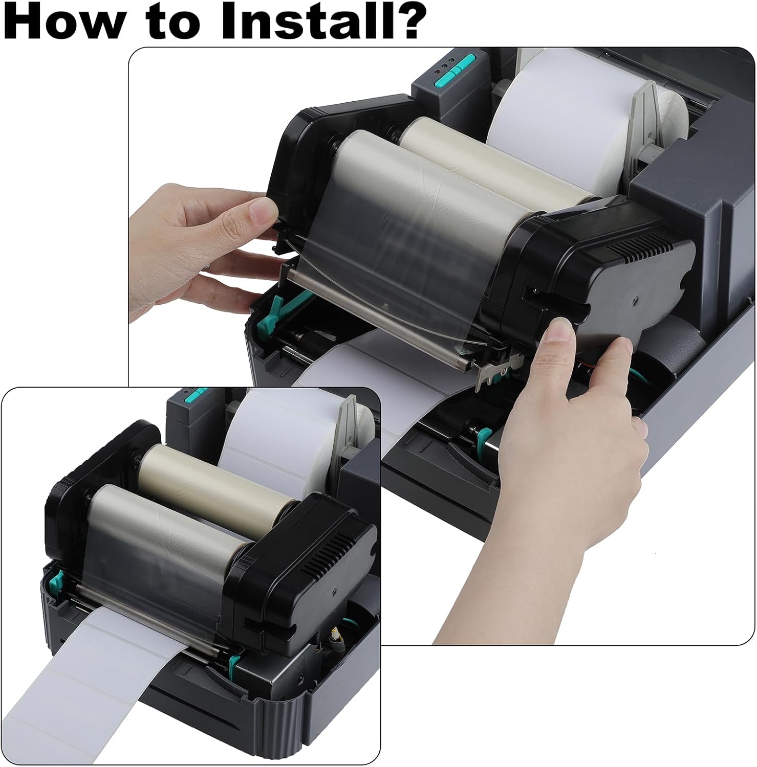 4.33'' x 328' UV Invisible Thermal Transfer Ribbon, Gcore Fluorescent Anti Theft Marking Ribbon, 1'' Core, Compatible with Zebra TSC GoDEX, 1 Roll, Under UV Light from Invisible to Yellow-Green