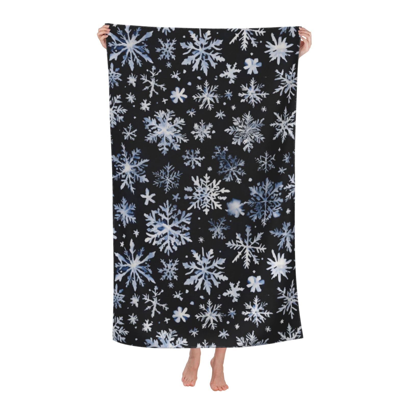 Cbaaghh Snowman Stars And Snowflakes Print Adult Beach Towels,Beach & Pool Towel,Beach Towels,Towels For Camping