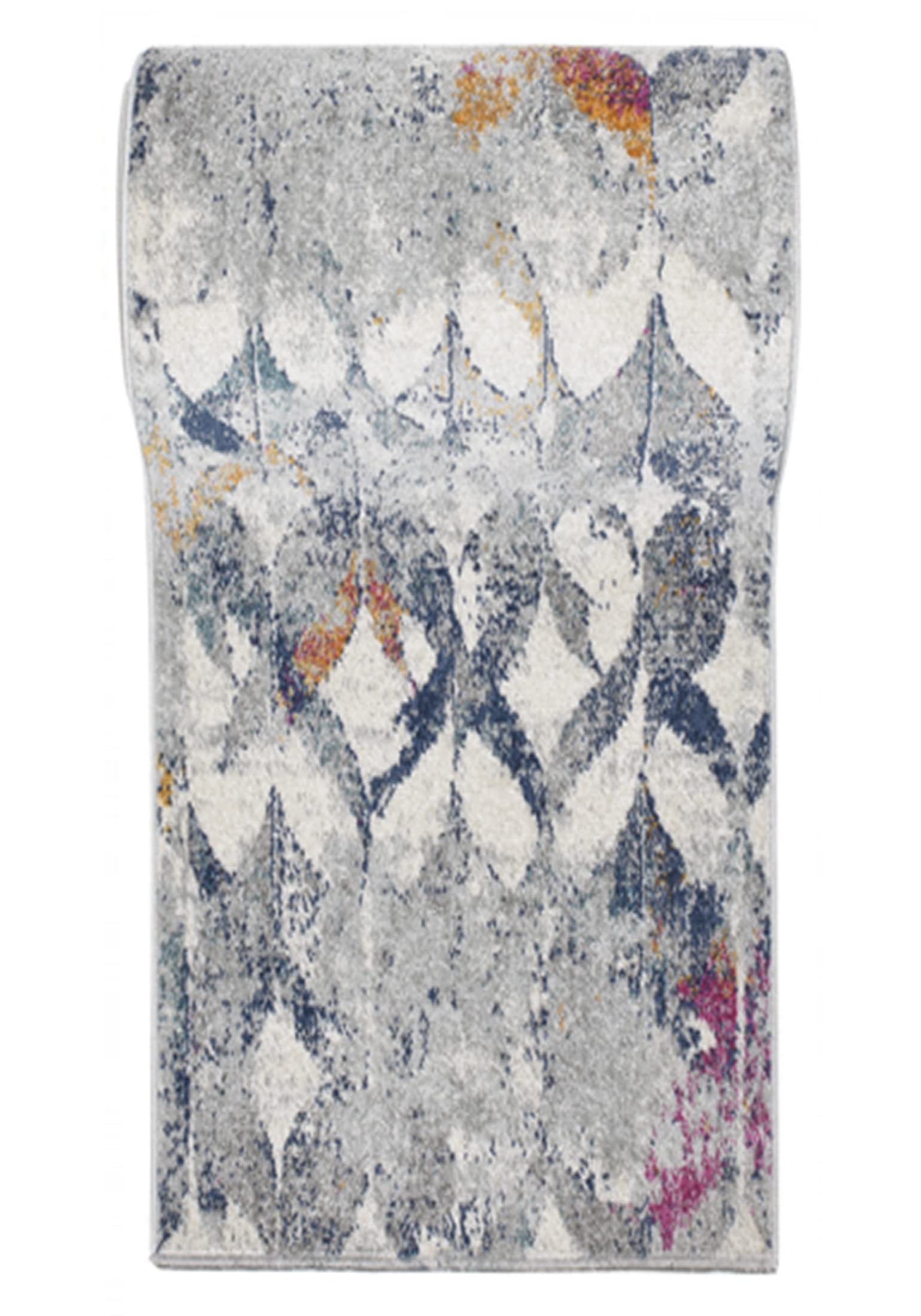 Mazovia Tapis de Couloir Couloir 70x375cm Anthracite Gris Abstrait Doux | Tapis de Couloir pour Cuisine Buanderie Chambre Entrée Chauffage au Sol Facile D'entretien Poils Courts Long Vendu au Mètre