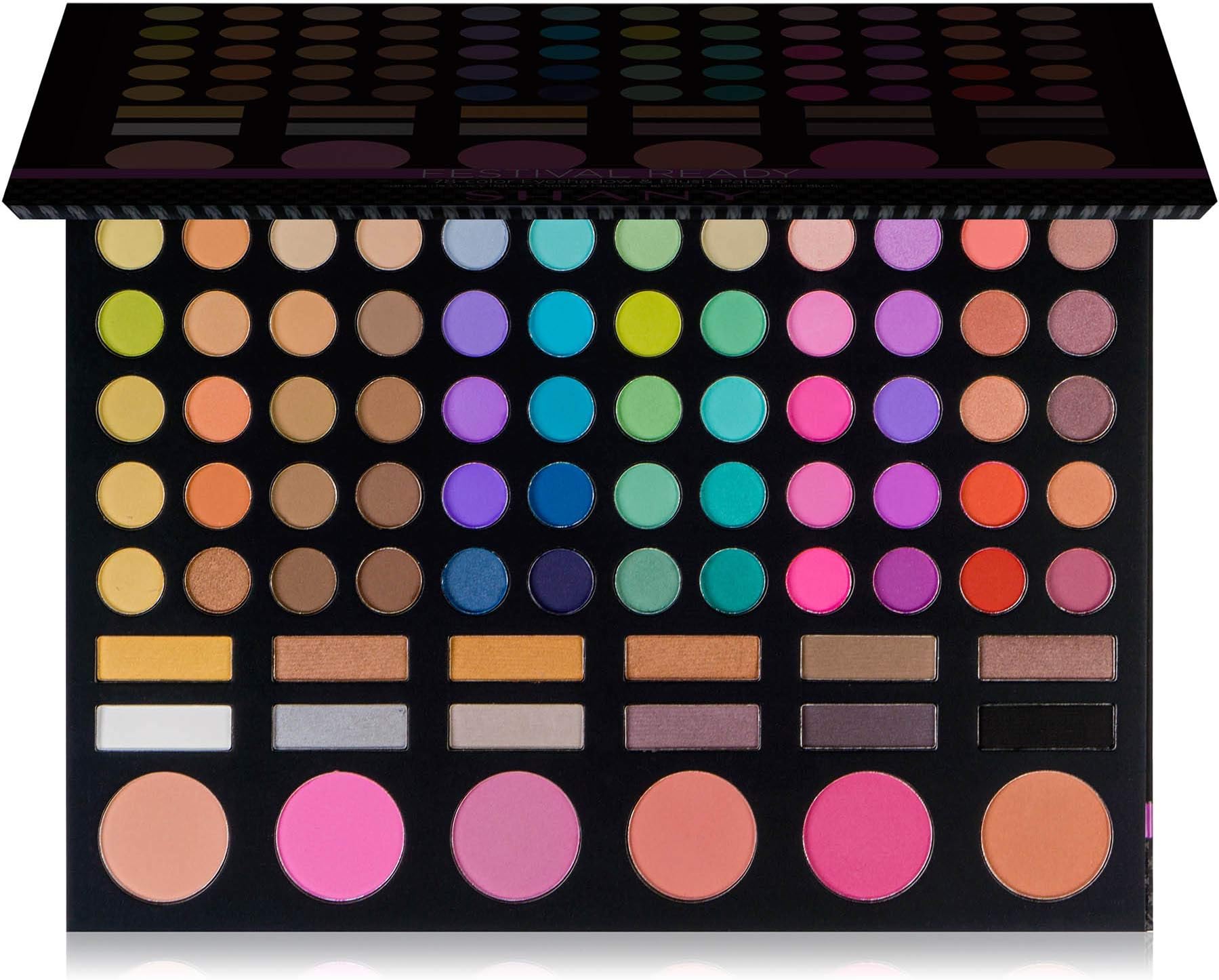 Festival Ready Palette - Highly Pigmented Blendable Eye shadows, Makeup Blush and Face powder Makeup Kit with 78 Colors - Makeup Palette