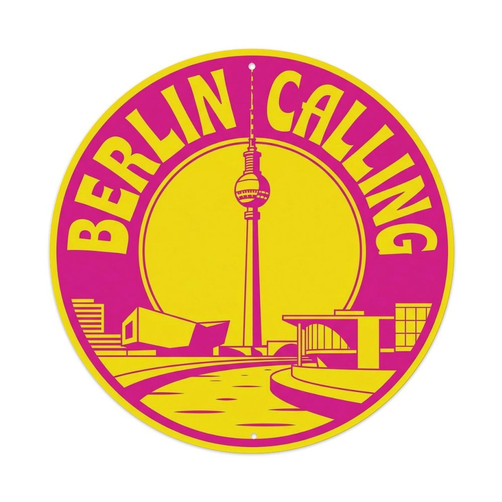 Vintage Travel German Capital Landmark Metal Tin Sign Plaque