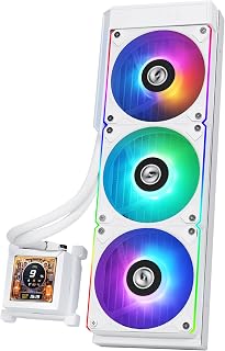 Lian Li Hydroshift 360 AIO - Pre-Installed 3 x ARGB Fans - Side-Mounted Coolant Pathway - 2.88” LCD Screen - 480 × 480 Resolution - Captured Screenshots or Recorded Videos - White (HSLCD36RW)