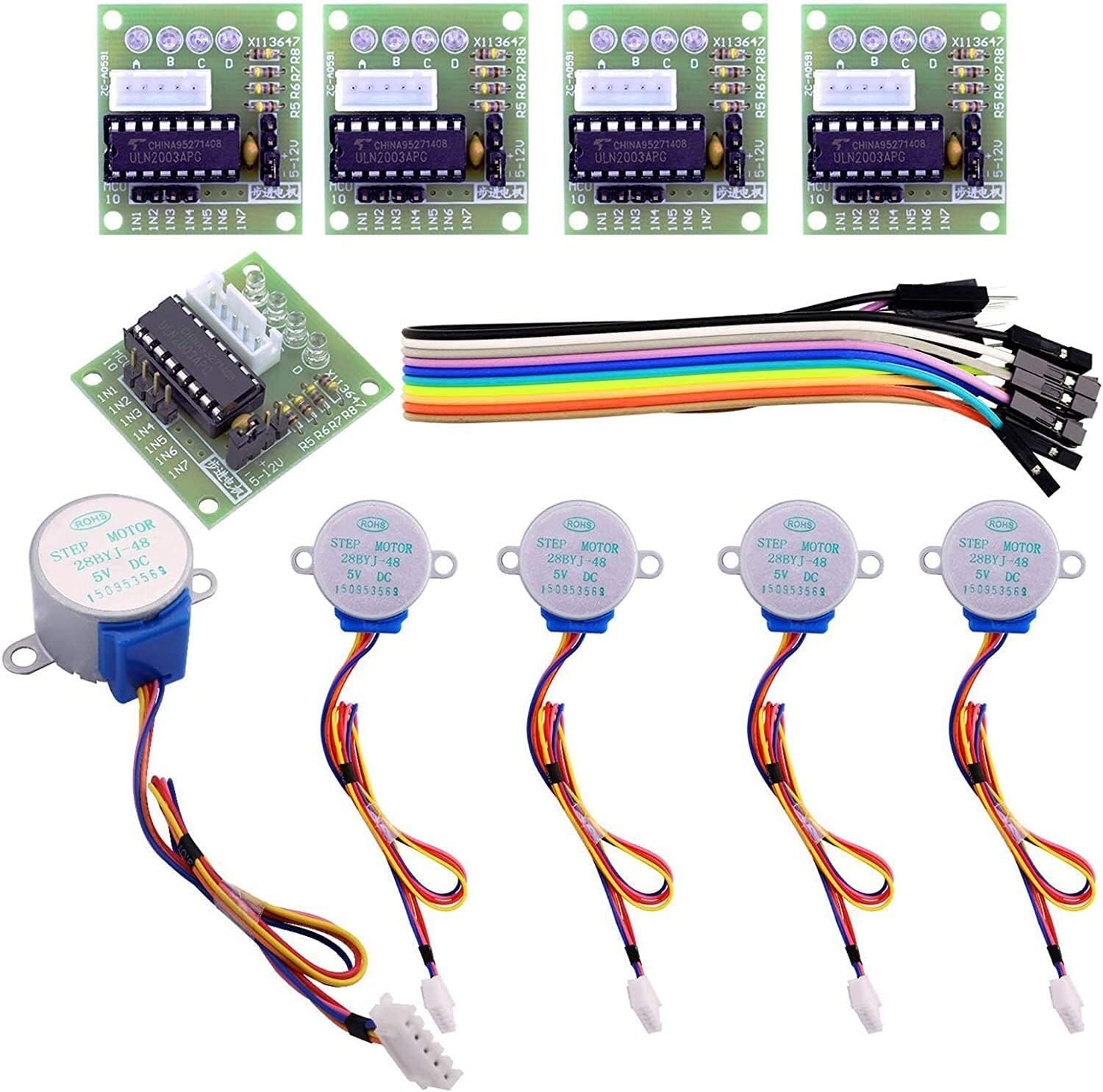 Kit 5 motori passo passo 28BYJ-48 con schede ULN2003 5V