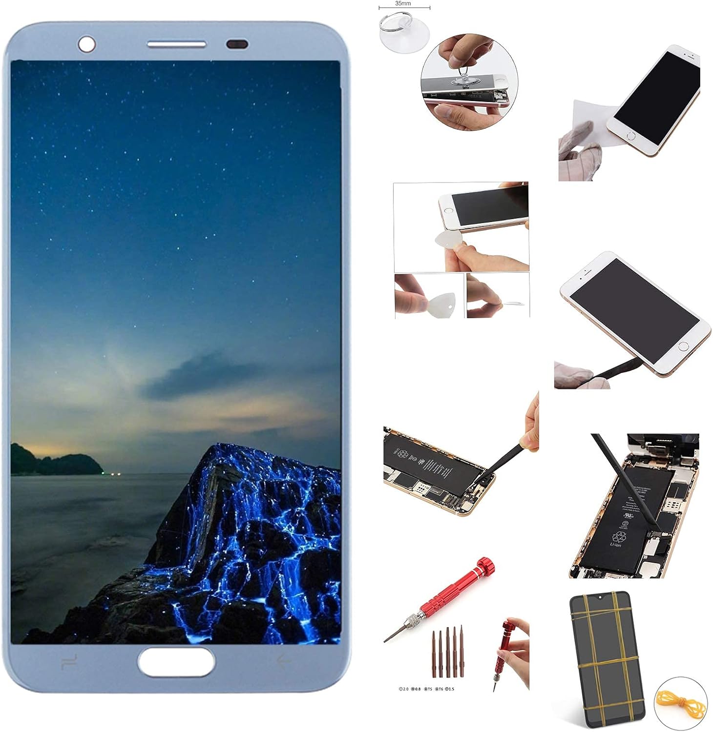 70% оƒƒ Evеrуthіng YHX-US Screen Replacement Suited for Samsung Galaxy J7 2018 J737TV J737T J737A J737P J737U J7 Star LCD Display Touch Screen Digitizer Assembly with Tools (Blue)