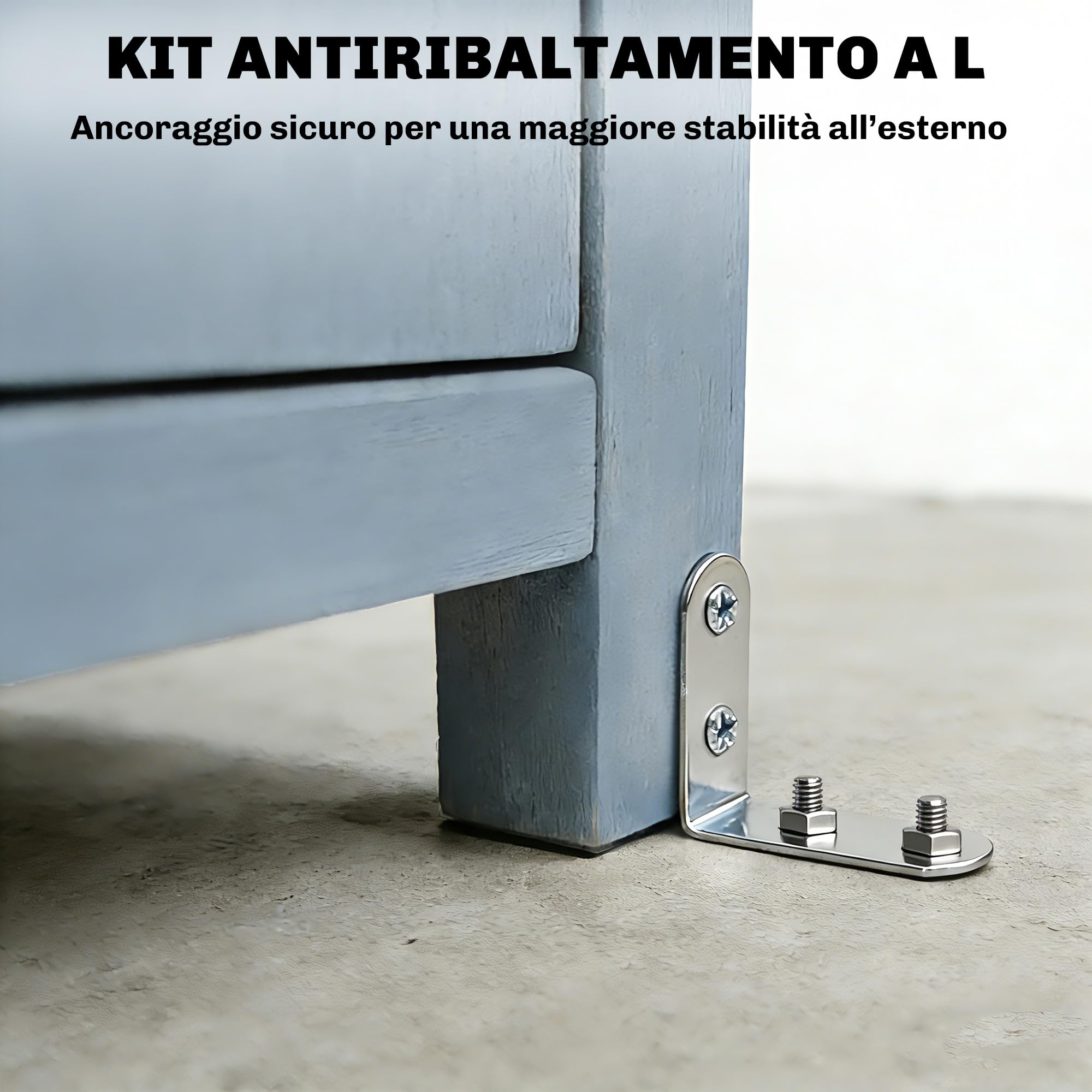 Outsunny Armadio da Giardino in Legno di Abete con Kit Antiribaltamento, Casetta Porta Attrezzi da Esterno con 2 Ante Bloccabili, 2 Ripiani, 10 Ganci, Tetto Inclinato Asfalto, 85x54x170 cm, Grigio