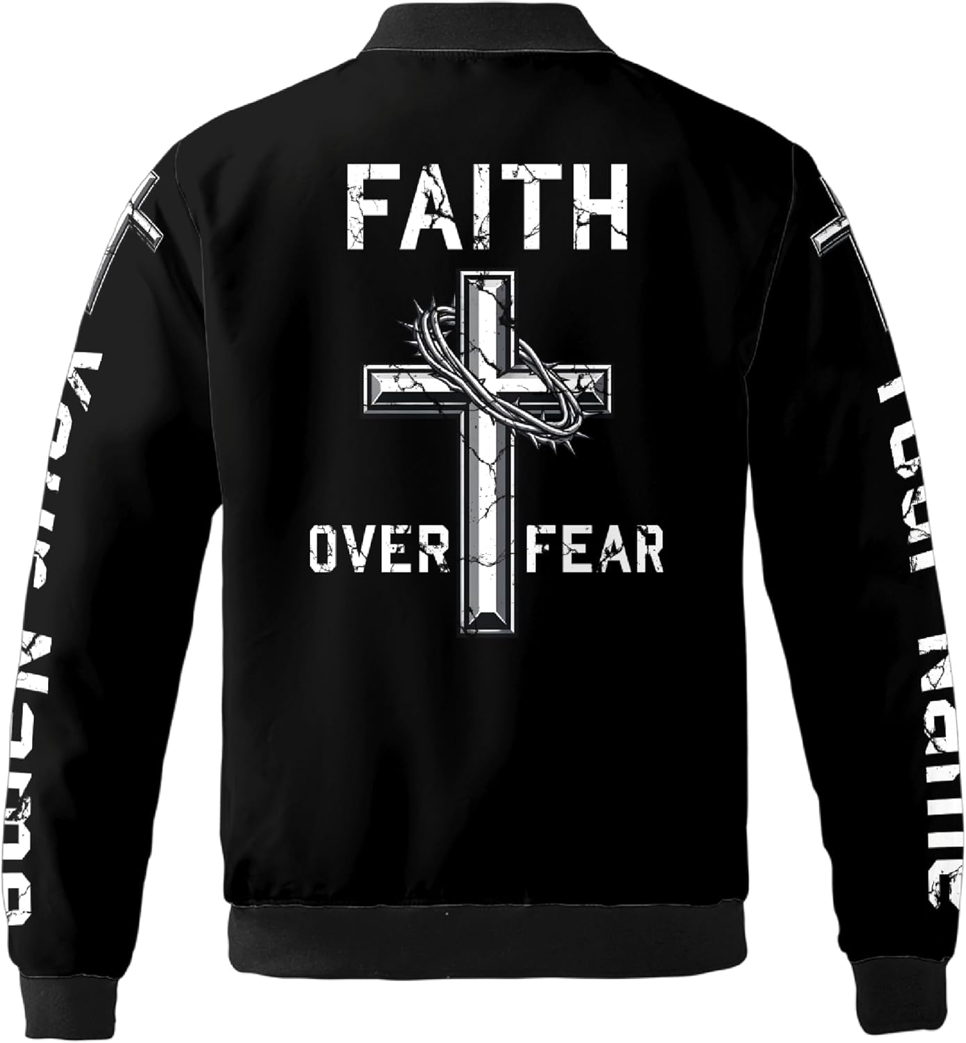ThuhaTree Store Personalized Christian Jesus Faith Bomber Jacket (S-5XL) – for Christian & Faith Lovers
