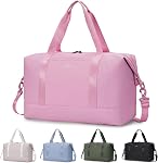 ECOHUB Sac de voyage Duffel Sac à bagages pour avions Sac de nuit léger pour les femmes Sac d'hôpital pour hommes avec manches de chariot 30L rose
