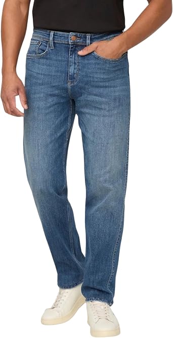 DUER Mens Performance Denim+ Relaxed Straight, Midweight Stretch Pants with Reinforced Seams
