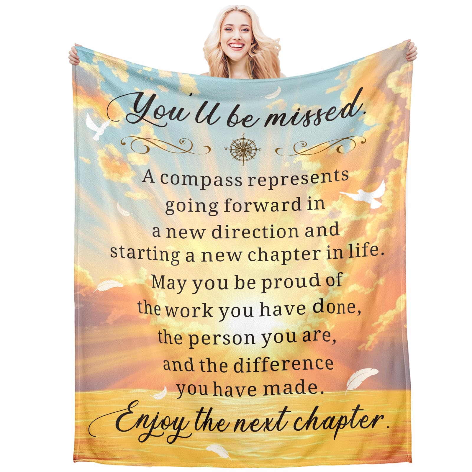 Retirement Gift for Woman, Happy Retirement Throw Blankets, Retirement Gifts for Men, Farewell Gifts for Coworkers, Goodbye Gifts for Friends Teachers