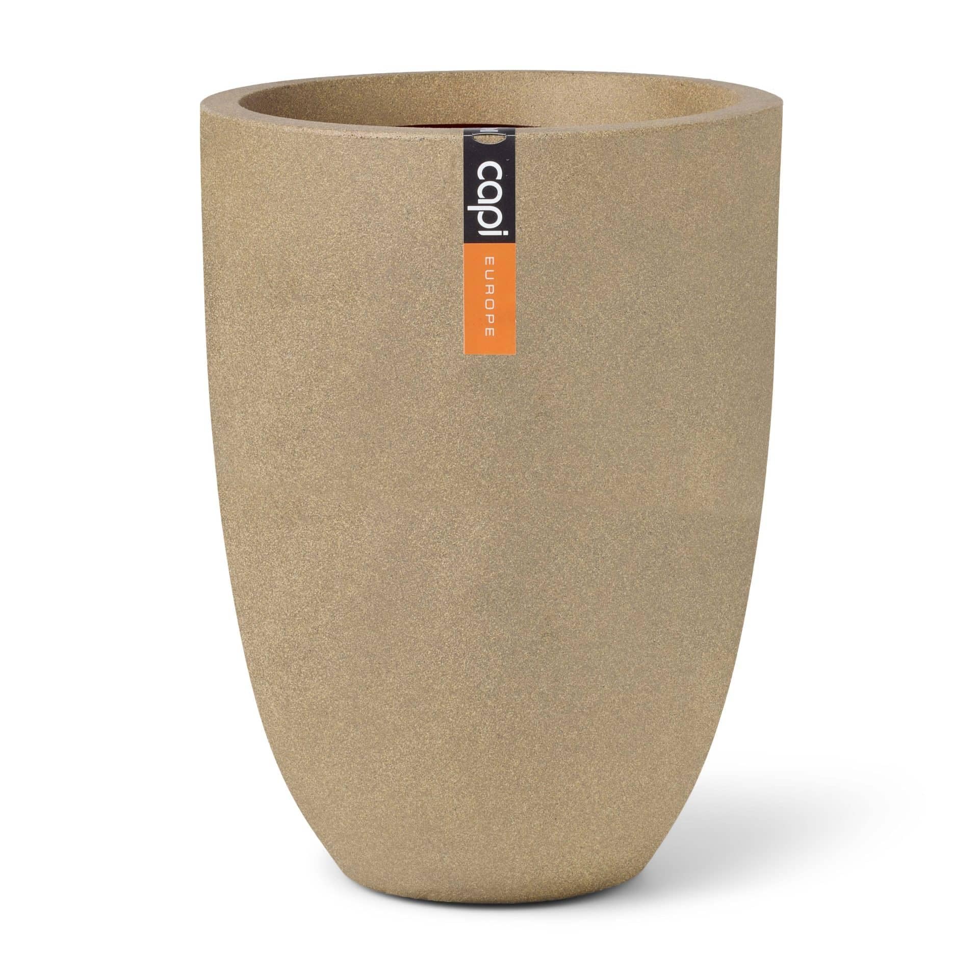 Capi Europe Smooth - Beige - Vase Elegant Low Smooth Nl - 26X36 - Beige - Opening Ø20 - Pot For Indoor And Outdoor Use - Shatterproof - 100% Recyclable - Kbe781