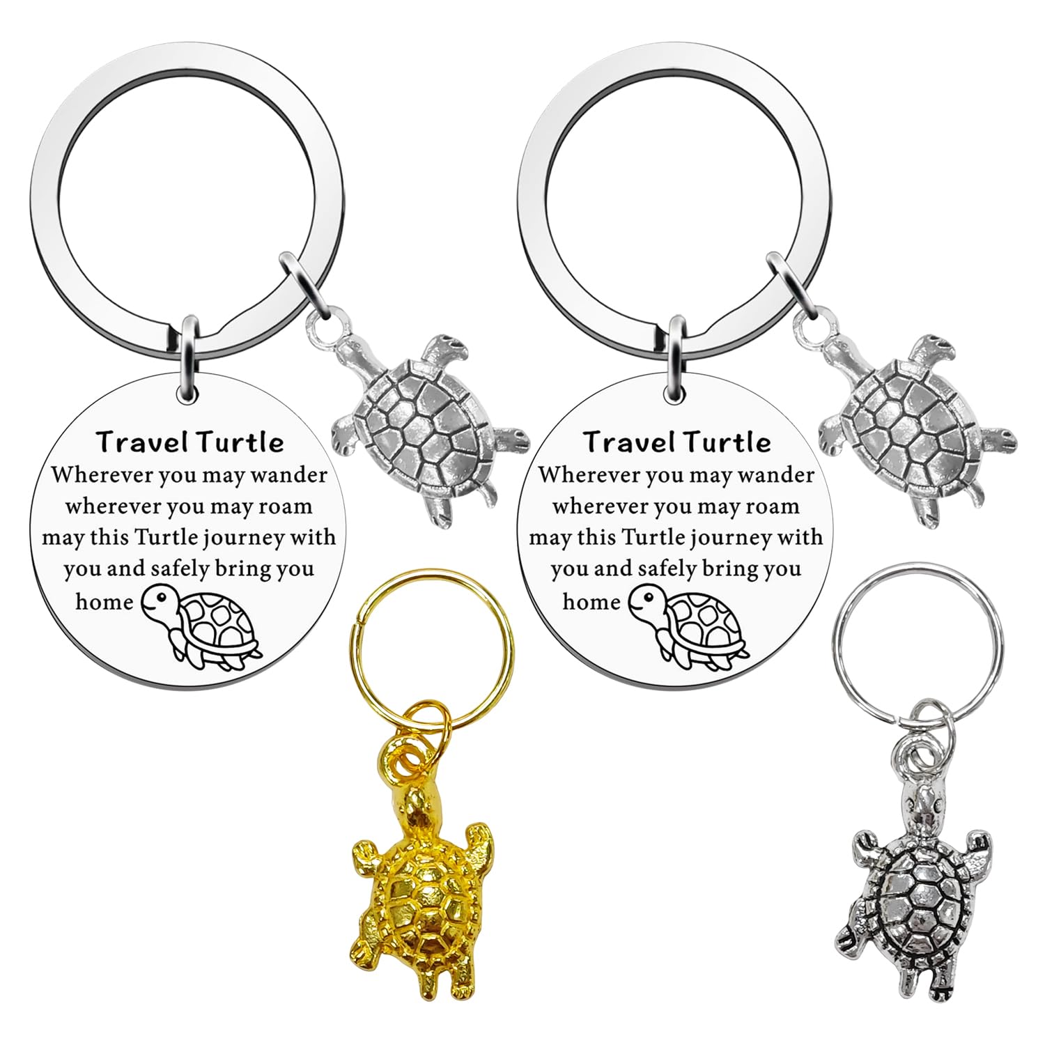 2 Tortoise Keychains And 2 Accessories, Travel Commemorative Pendants, Exquisite Keychain Gifts, Suitable For Gift Giving, Travel Commemorative.
