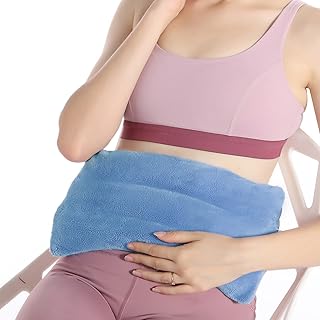 SuzziPad Microwave Heating Pad with Washable Cover, 8 x 14" Multipurpose Heat Pad for Shoulder, Back, Knee, Neck Pain Relief, Heating Pads for Cramps, Joint and Muscle Ache, Moist Warm Compress (Blue)