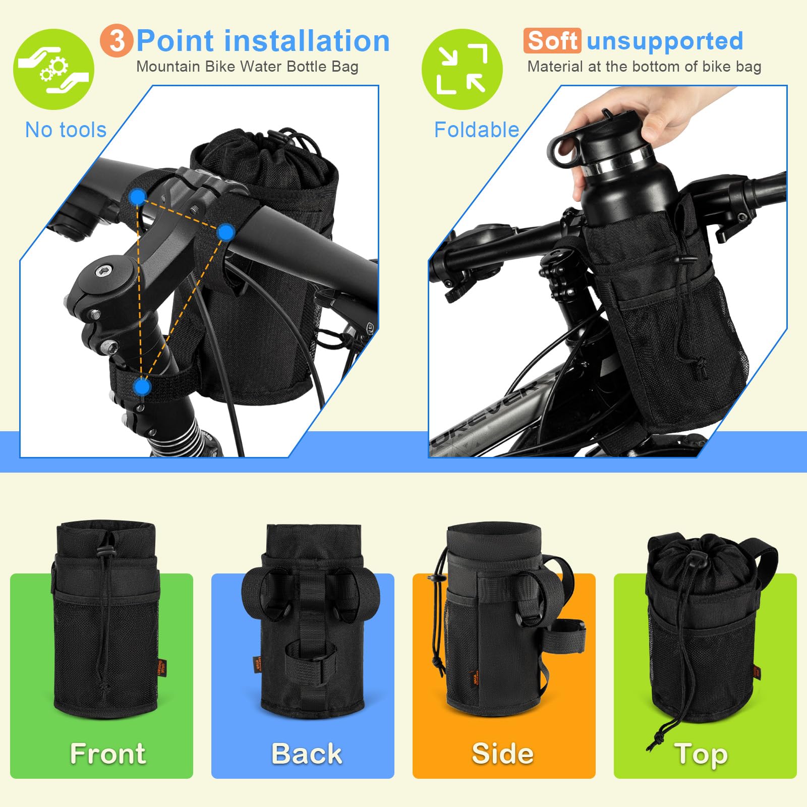 Lot De 2 Porte-bidons Vélo Ultra-légers 22g - Compatible VTT, Vélo De Route Et VAE - Support PC Anti-chute
