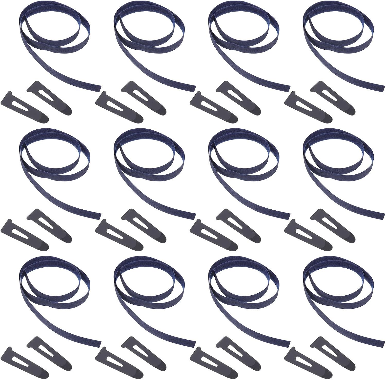 12pair Garment Cuff Sleeve Loop - Adjustable Fastening Tightening Strap - Sticky Band Clothing Accessory for Down Jackets and Windbreaker Outerwear