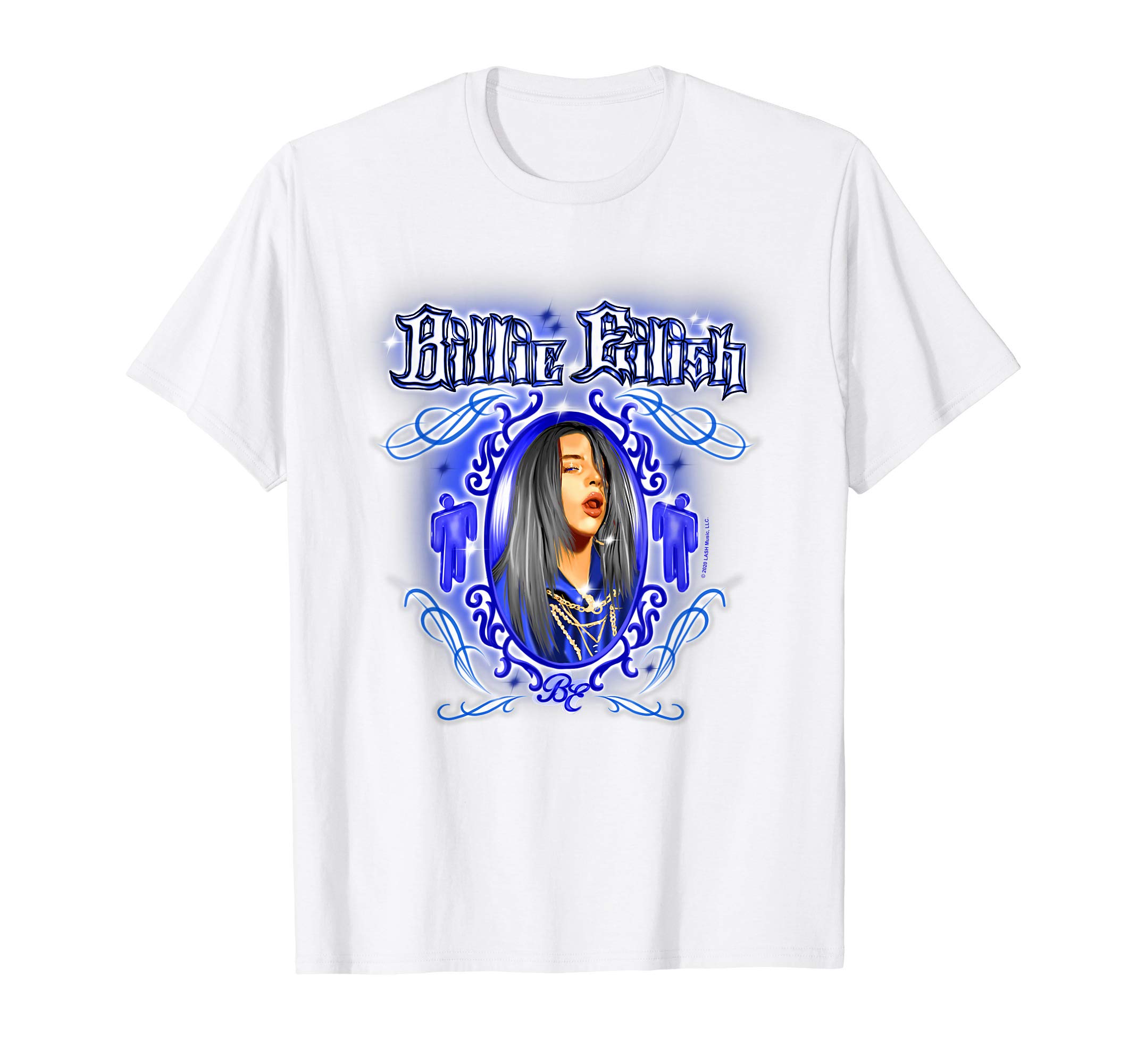 Billie Eilish Official Airbrush Graffiti Blue Blohsh T-Shirt