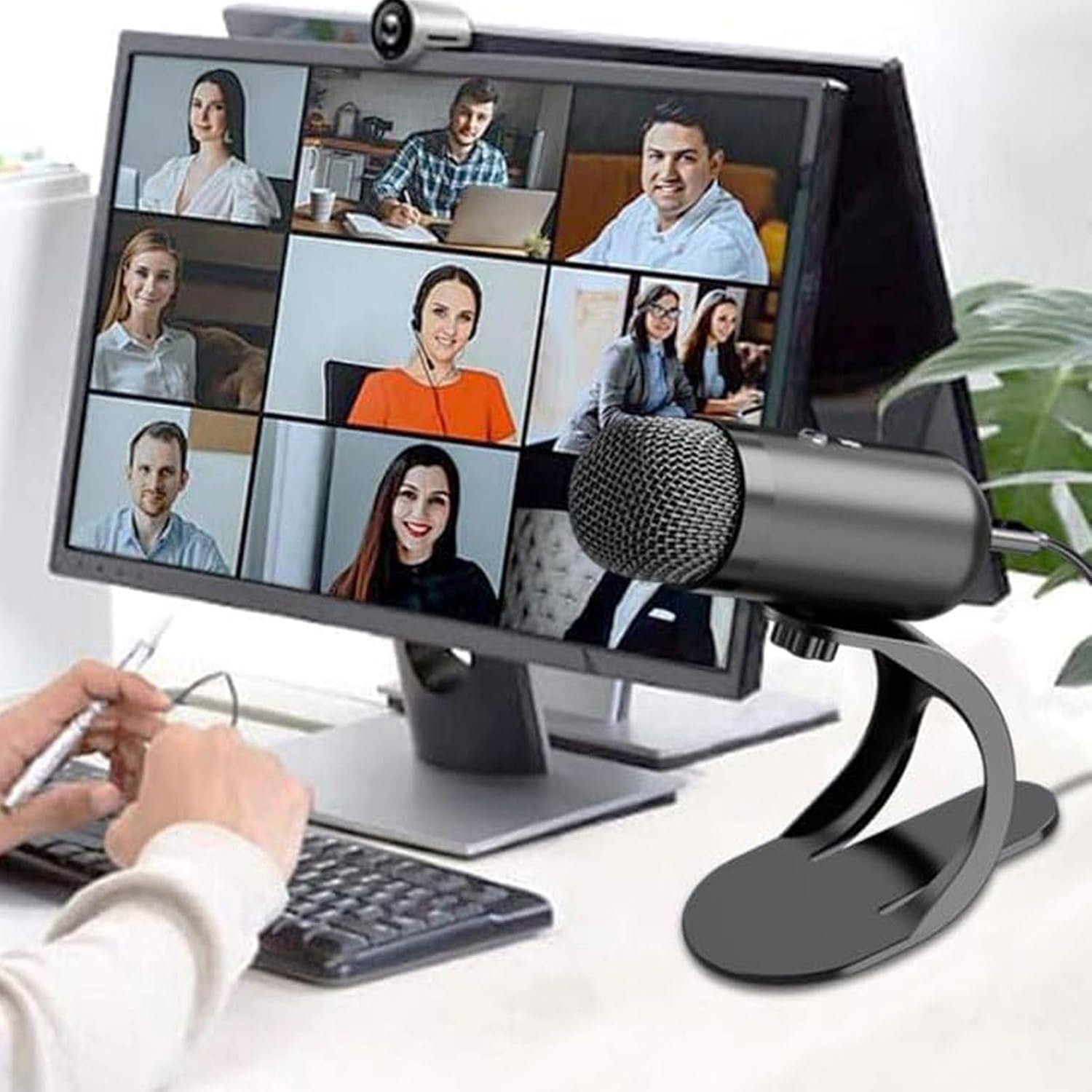 Tangxi USB Microphone with Quick Mute, Desktop Condenser Microphone for Gaming Recording Streaming, 360 Omnidirectional Sound Pickup with Stand