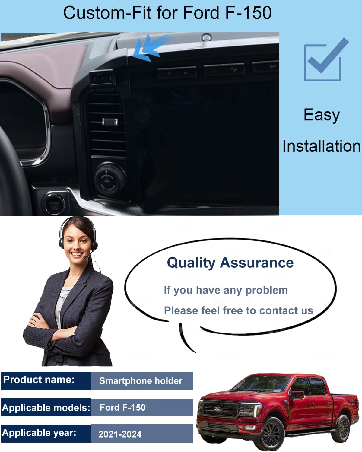 oricarmes car Phone Holder for Ford f150 2021-2024 Accessories Magnetic car Phone Mount for f-150 Phone Holder for Ford f150 Accessories
