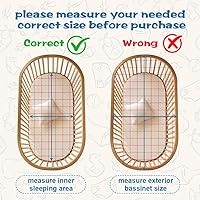 Vista 4 de Colchón de moisés para bebé compatible con Dream On Me/Fisher-Price Baby Bedside Sleeper, transpirable, espuma premium, forma ovalada con funda