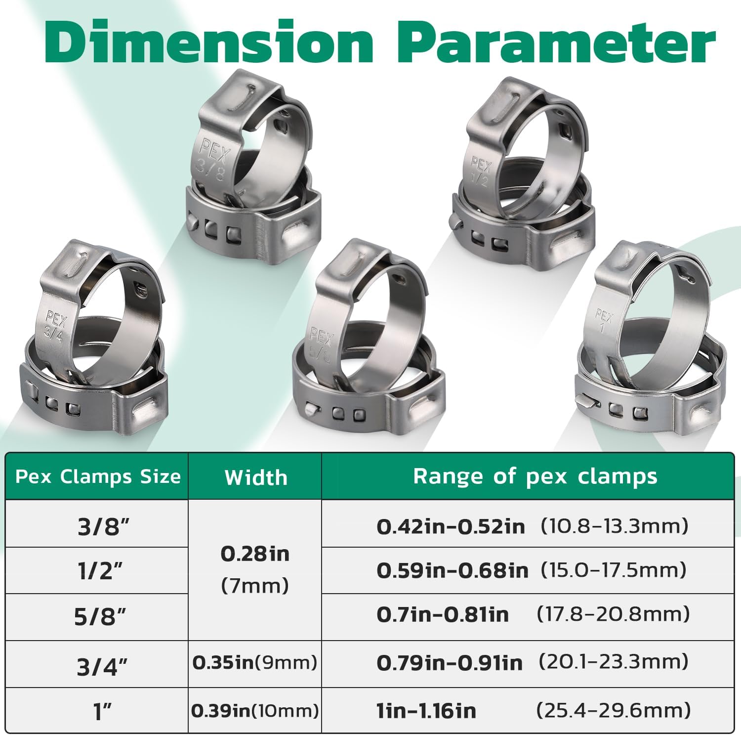 150PCS 1/2 Pex Crimp Ring+130PCS 3/4 Pex Crimp Ring